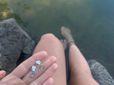 Náušnice broušené kameny (visací)