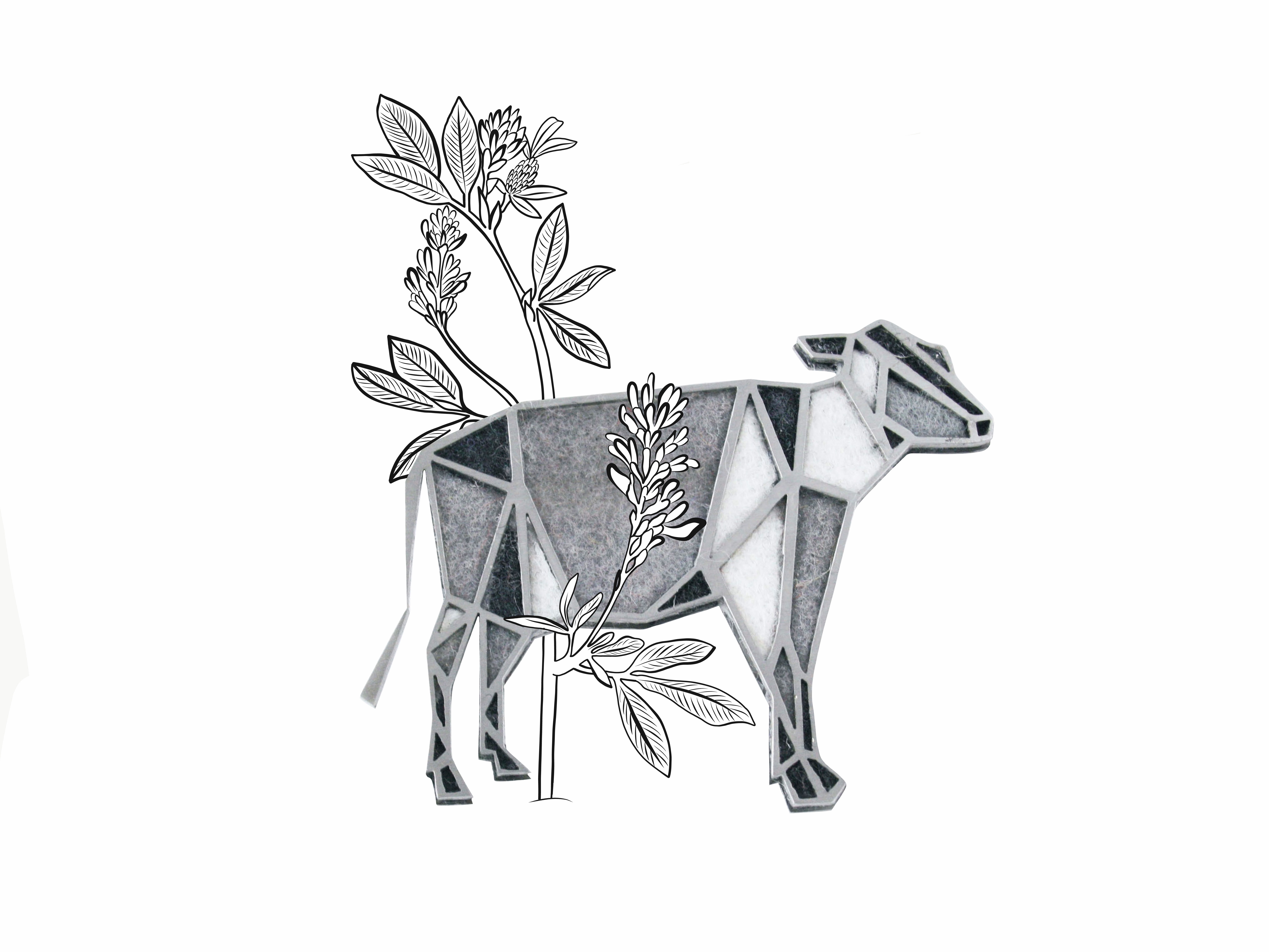 Brož geometrická kráva